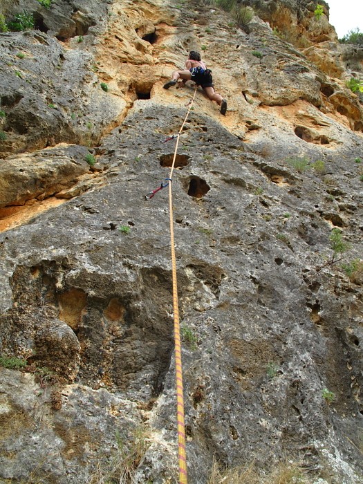 Carles en el bacalao  - Carles disfrutando la última vía del día, del sector y de la semana... Un buen sabor de boca. 