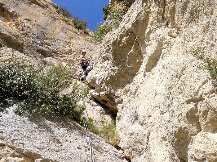 L'últim de Blanqueta  - Merli iniciando el último largo del Diedre Blanqueta. 