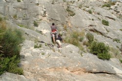 Martin escalando en far west