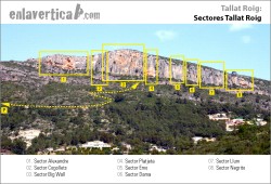Croquis sectores Tallat Roig  - Reseña de los sectores del Tallat Roig 