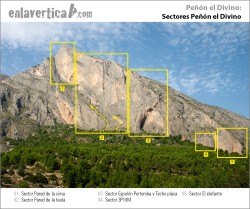 Croquis sectores El Divino  - Reseña de los sectores de el Peñon el Divino.
 