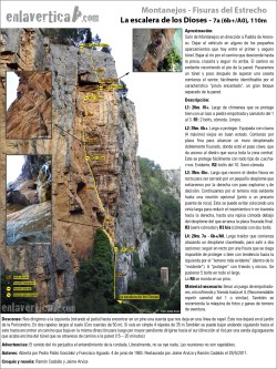 Escalera de los Dioses  - Croquis y reseña de La escalaera de los Dioses, vía restaurada en 2011 por Ramón Cadalàs y Jaime Arviza. 