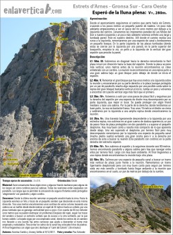 Croquis Esperó de la Lluna Plena  - Reseña de l'Esperó de la Lluna Plena en el sector de la Gronsa Sur de los Estrets d'Arnes 
