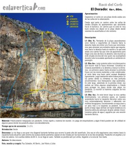 Croquis El Dorado  - Reseña de la vía El Dorado en la zona del Racó del Corb 