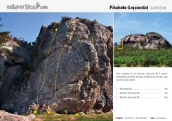 Croquis Pikoketa izquierda  - Croquis de las tres primeras vías del extremo izquierdo de la pared de Pikoketa. 
