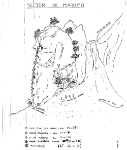 Croquis sector de Máximo  - Croquís de la Escuela de Cabecín "La Marea"
por Jorge Morán (1994).
Visto en vizcares.com. 