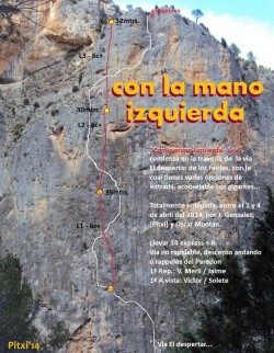 Croquis de la vía Con la mano izquierda  - Reseña sobre fotografía a color. 
