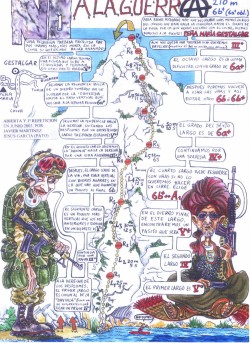 Croquis a color de No a la Guerra 