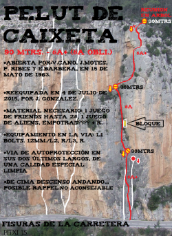 Croquis de la vía Pelut de Caixeta  - Reseña sobre fotografía a color de la vía Pelut de Caixeta 
