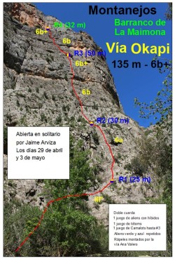 Croquis de la vía Okapi 