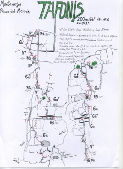Croquis vía Tafonis al Risco del Morrón 