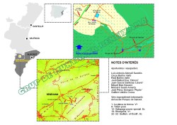 Aproximacion a patiras  - En esta imagen vemos un plano donde encuentran los sectores el primero en encontrar penyas de l'aguila y mas arriba sobre 30' penyas de sanxet 