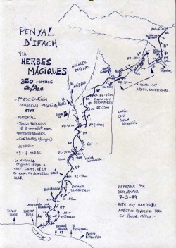 Croquis de la vía Herbes Màgiques 