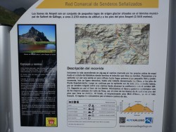Señal con indicaciones del acceso al Anayet